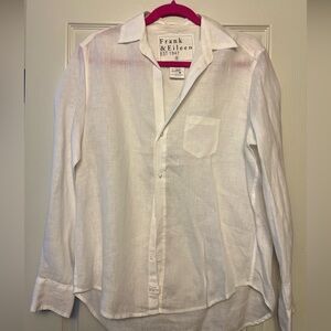 Frank & Eileen White Linen Button Down Shirt